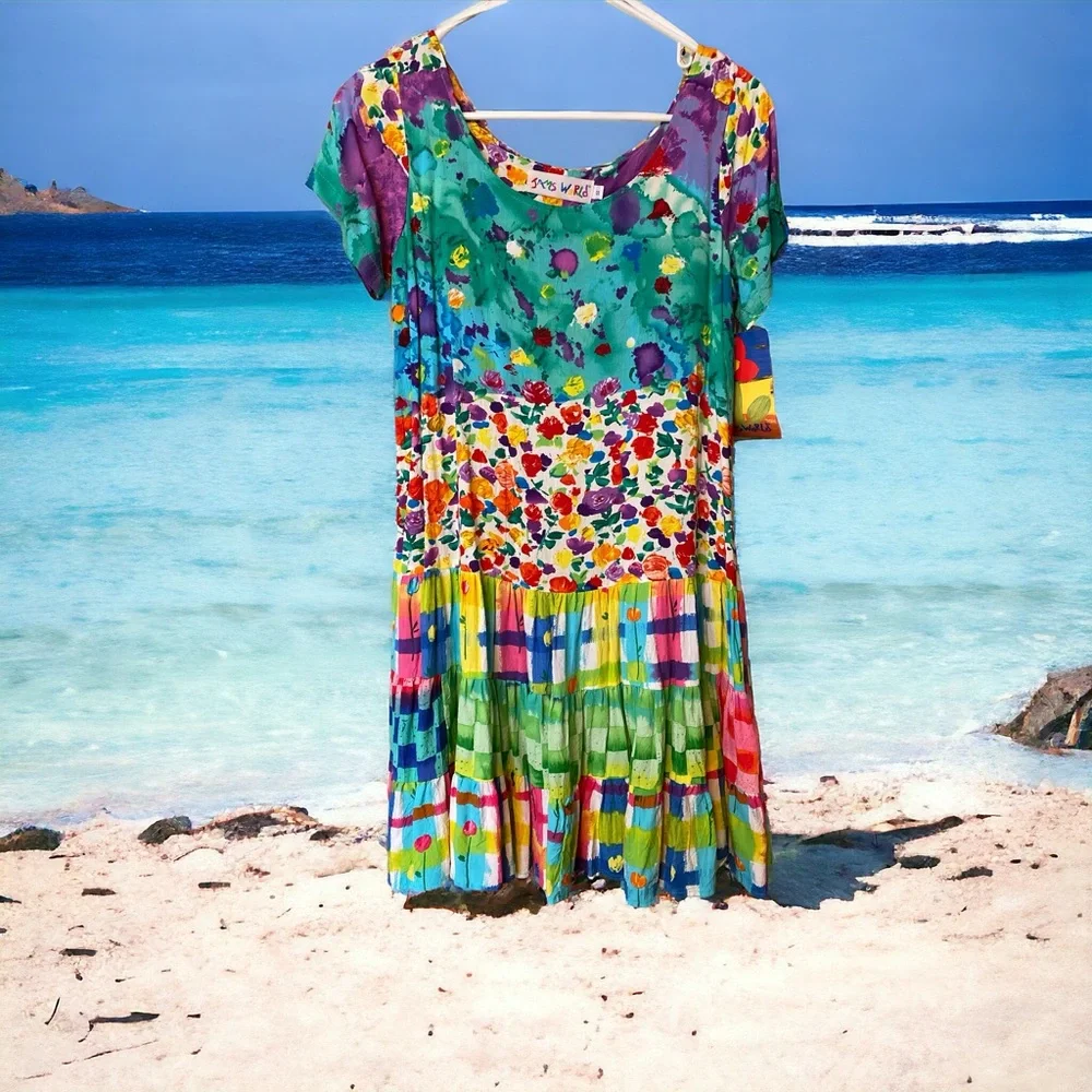 Jams World Hattie dress, Resort/Beach, NWT size small, 3 tier ruffle